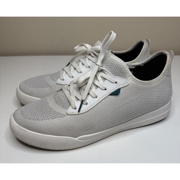 Vessi Weekend Sneaker Mens 12 Marbled White Knit Low Lace Up Athleisure Shoe - Picture 3 of 10